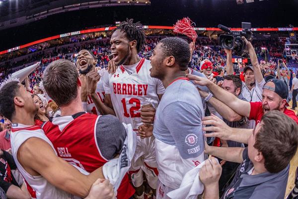 Bradley Men's Basketball wins the 2019 Missouri Valley Championship.