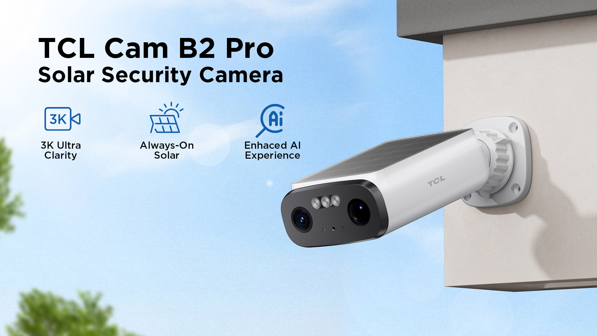 TCL Cam B2 Pro: 3K Wireless Solar Security Camera