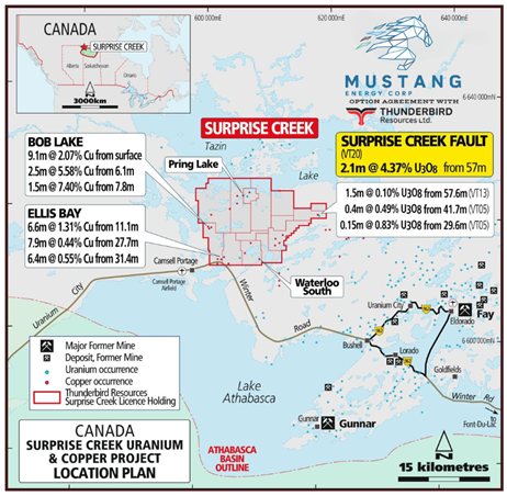 Surprise Creek Uranium-Copper Project Overview and Location 1, 3, 4, 5, 6 