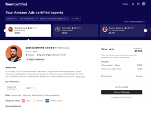 Fiverr Certified Results page