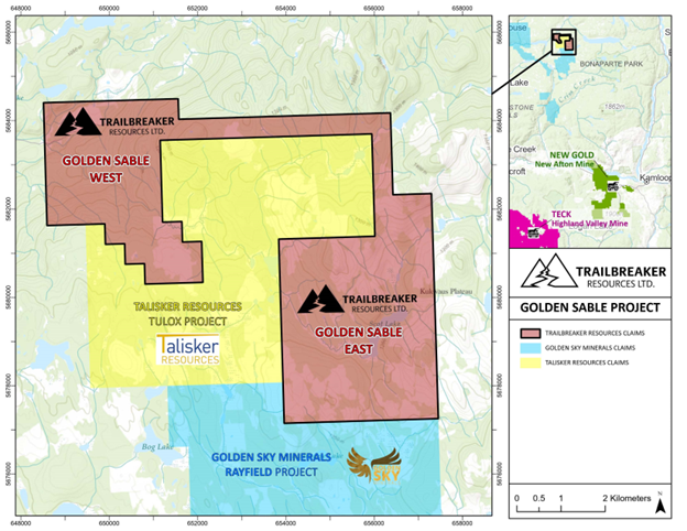 Location of Trailbreaker’s Golden Sable property.