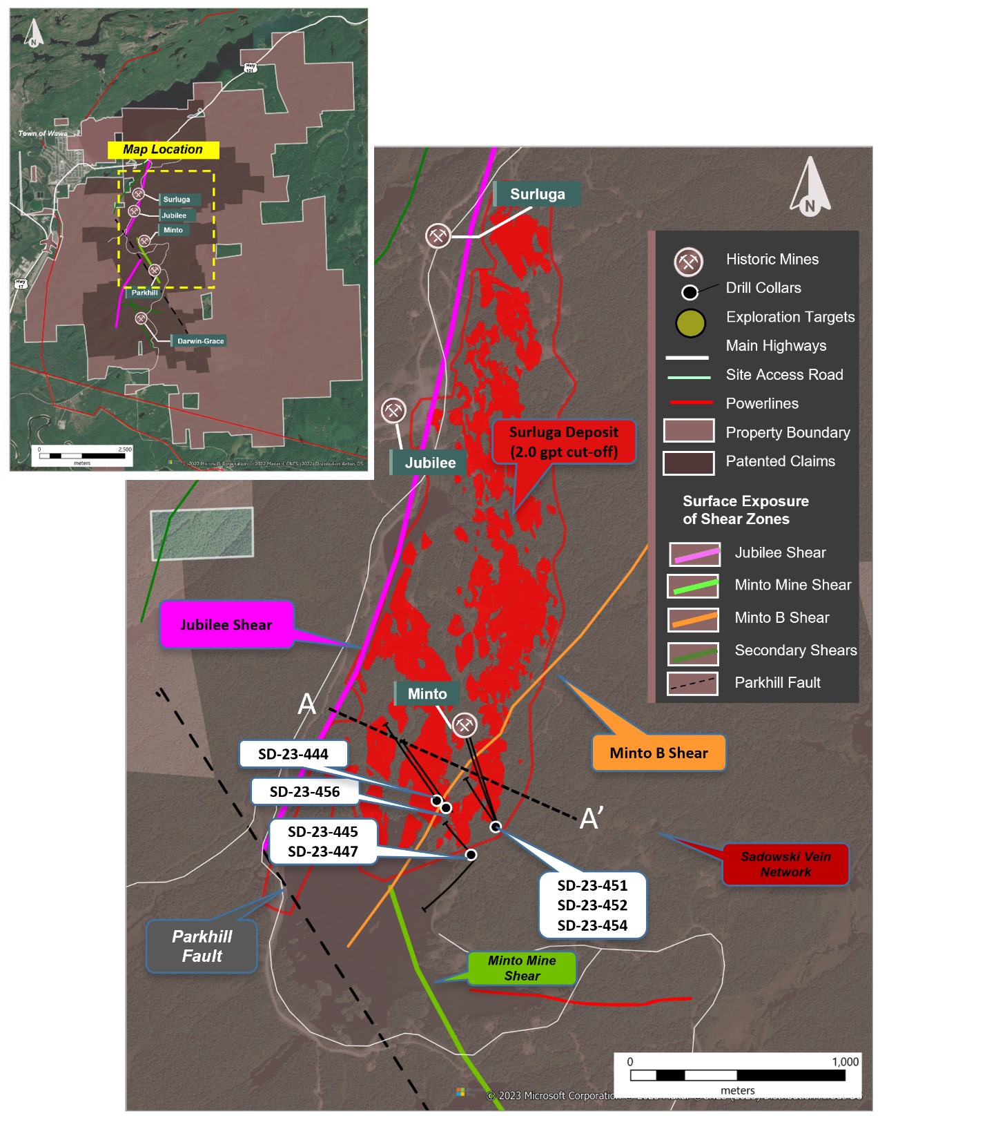 Plan Map of the Drilling Results