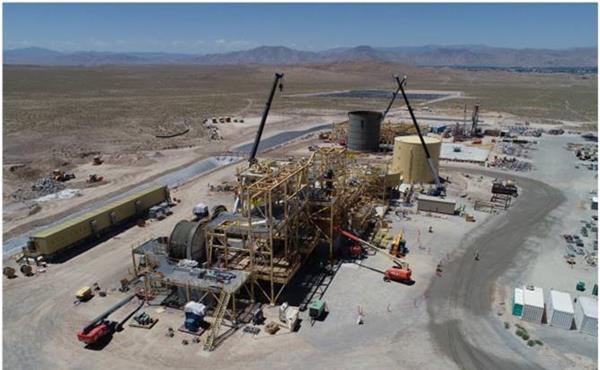 Process plant showing advanced construction progress looking West
