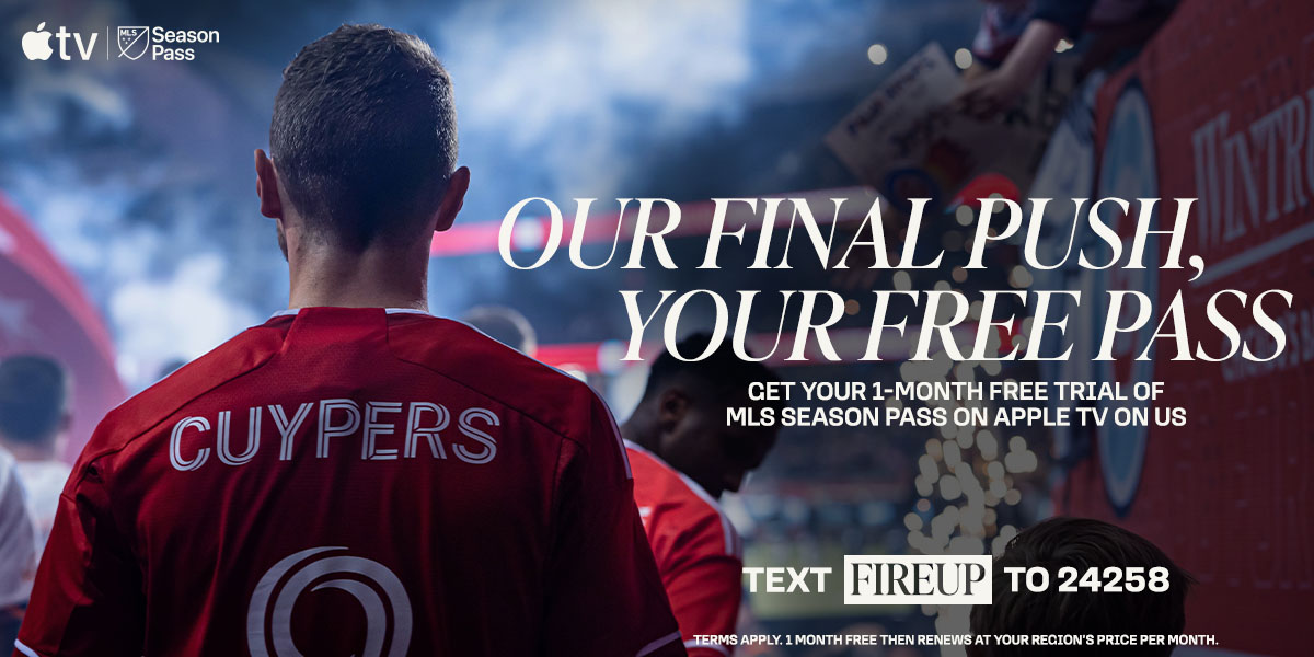 Get your 1-month free trial of MLS Season Pass on Apple TV on us!
