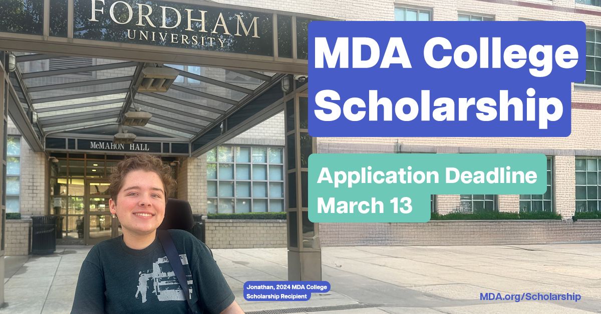 Jonathan Lengel is an actor, singer, and performer who lives with a rare form of congenital muscular dystrophy. He received an inaugural MDA College Scholarship in 2024 to pursue his academic goals in Digital Technologies & Emerging Media and Music at Fordham University.