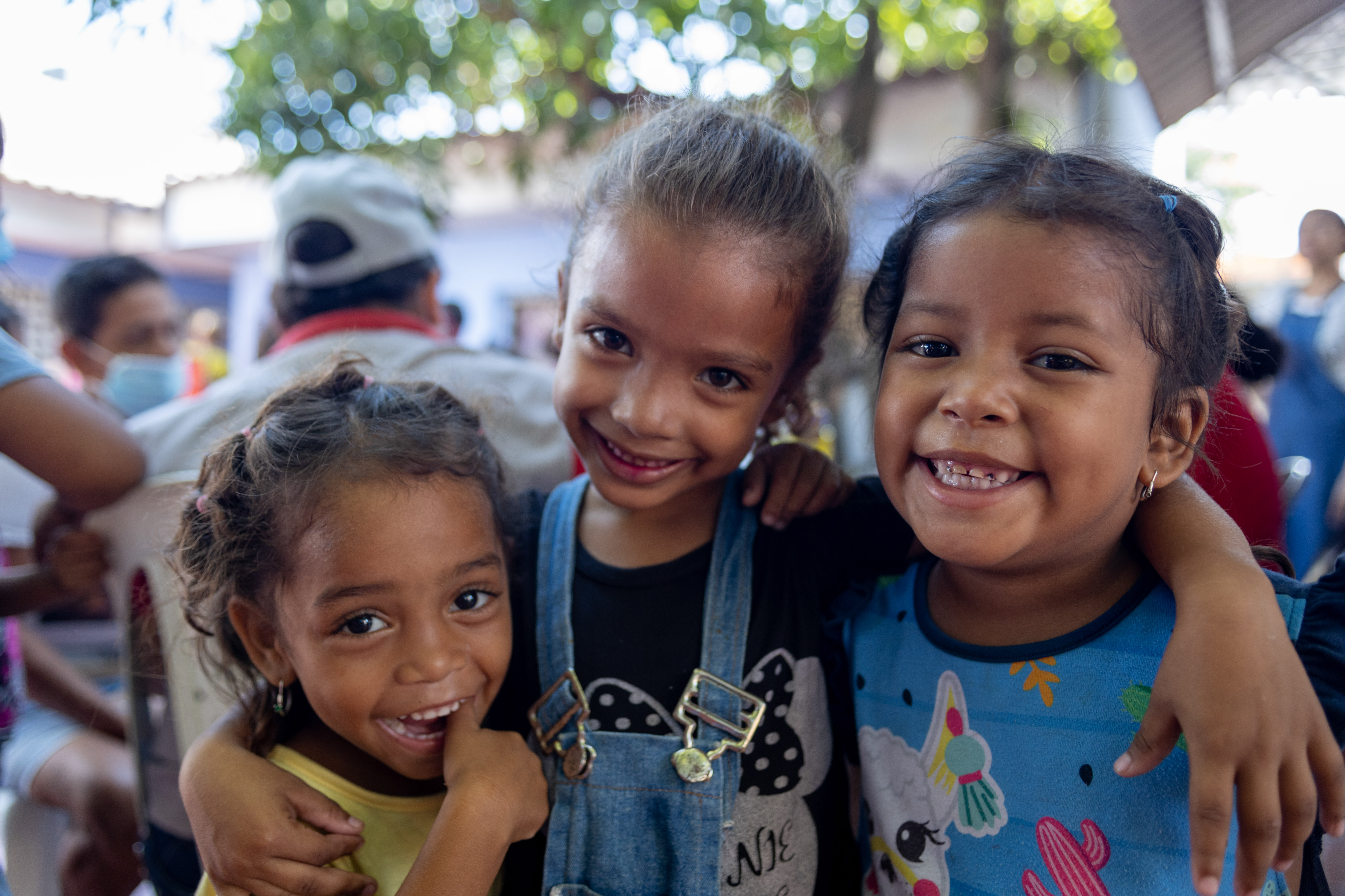 Girls smiling at a health clinic