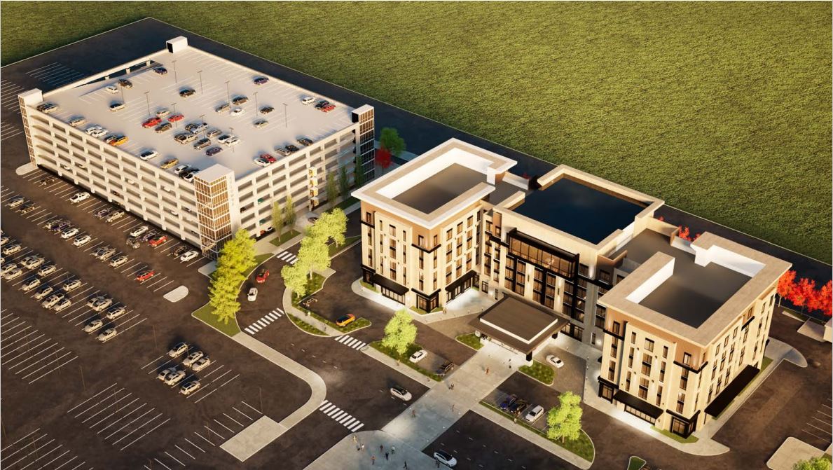 4. Hotel & Parakde Exterior - SPH Kelowna - 240124