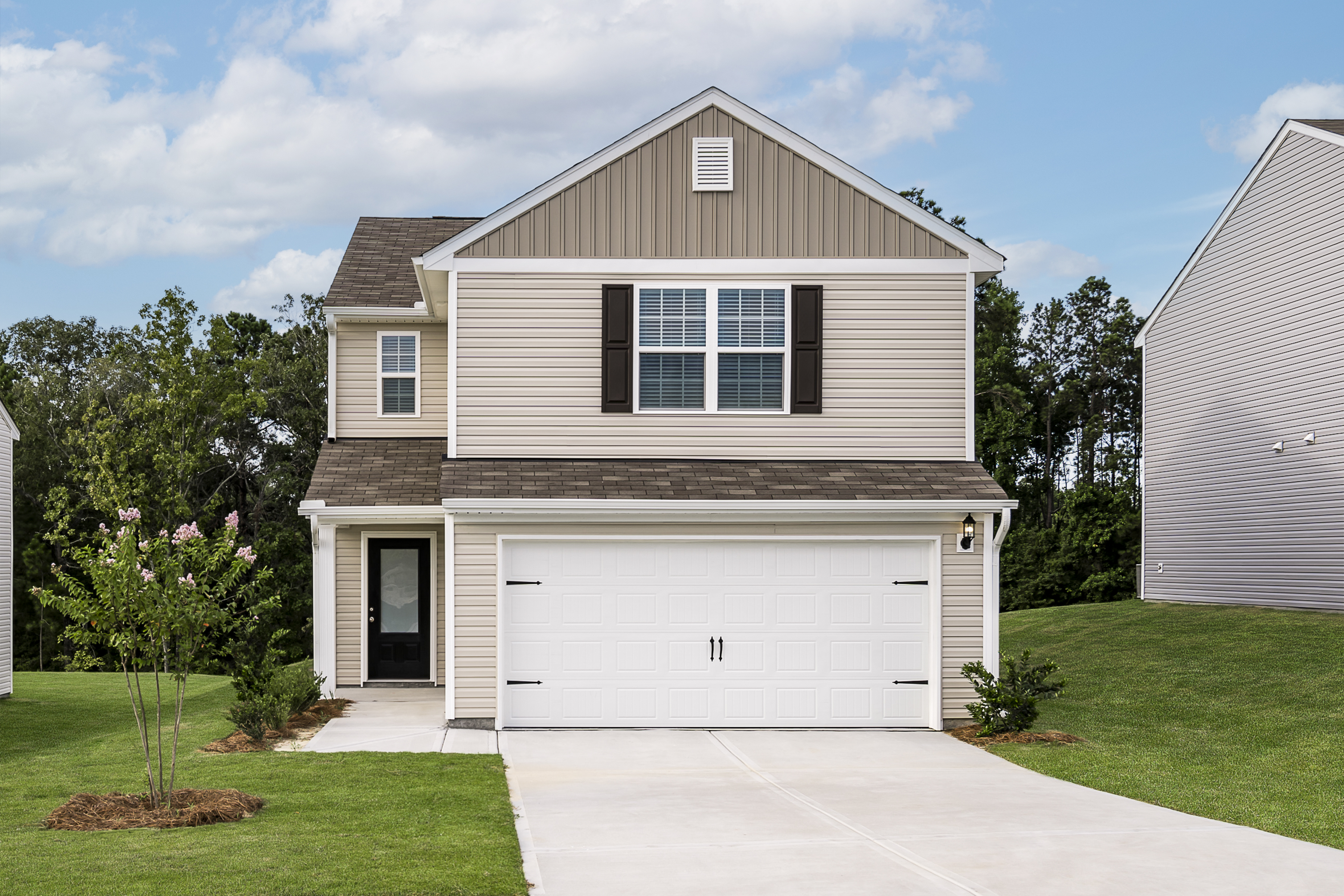 The three-bedroom Ashley floor plan by LGI Homes is available at Stagecoach Station in Gastonia, NC.