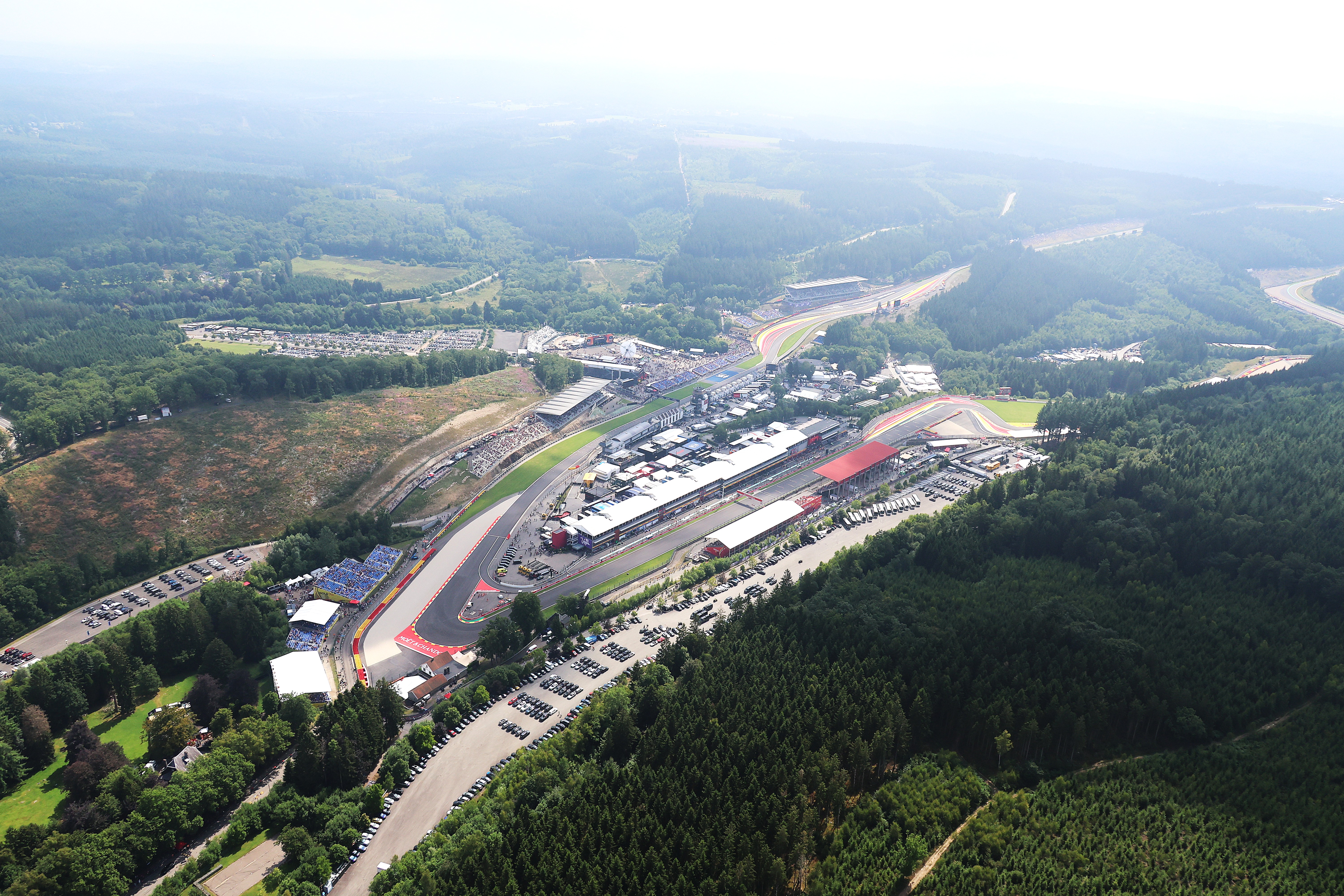 An overhead view of the Spa Grand Prix race course.