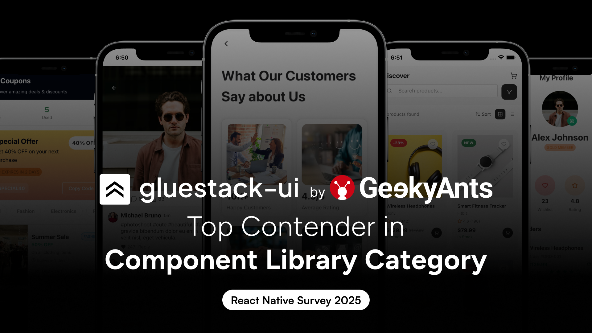 gluestack by GeekyAnts Top Contender in Component Library Category— React Native Survey 2025