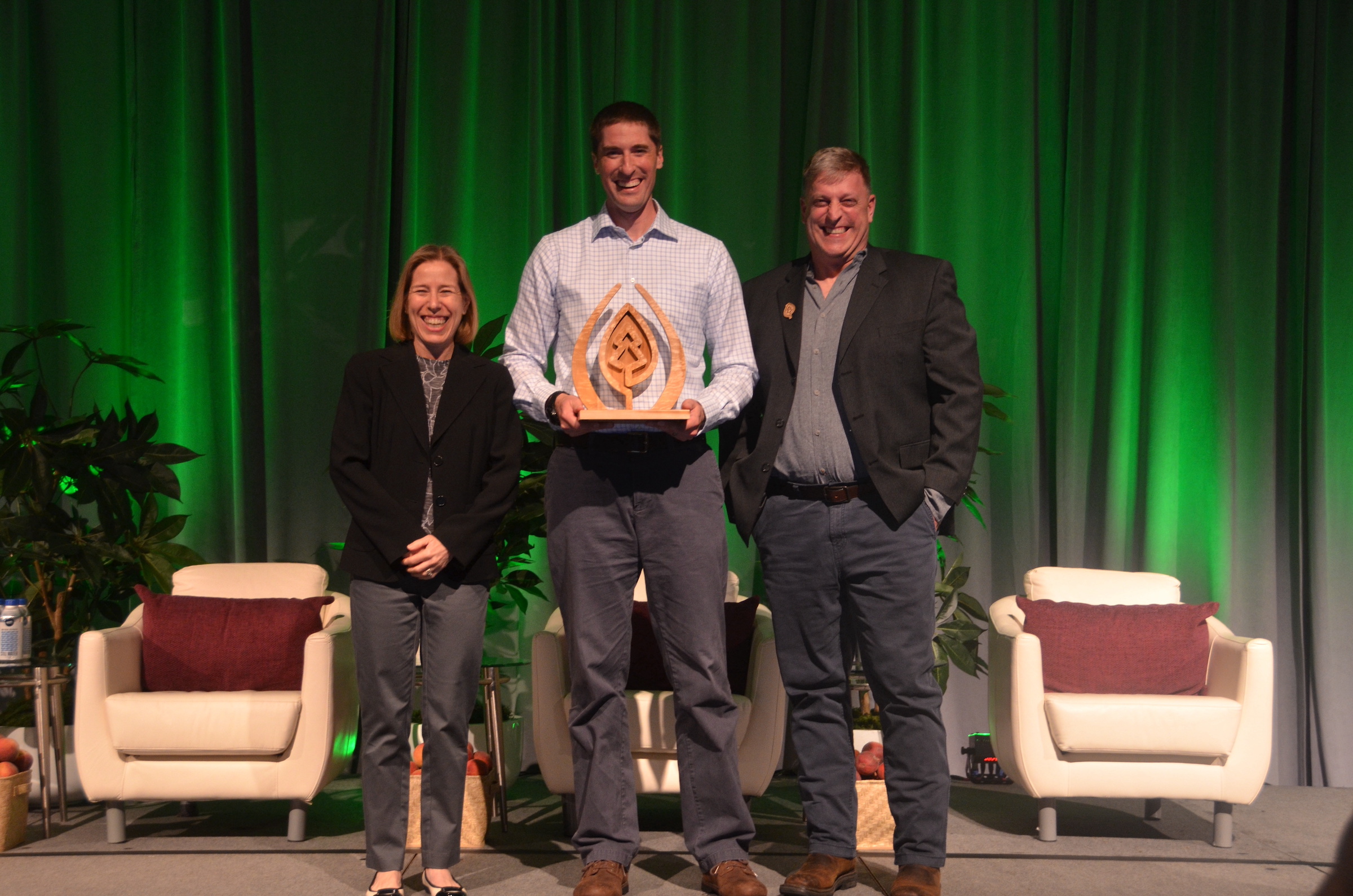 Chuck Coup, Program Manager with the Pennsylvania SIC, accepts the SFI Implementation Committee Achievement Award at the 2024 SFI Annual Conference in Atlanta, Georgia.