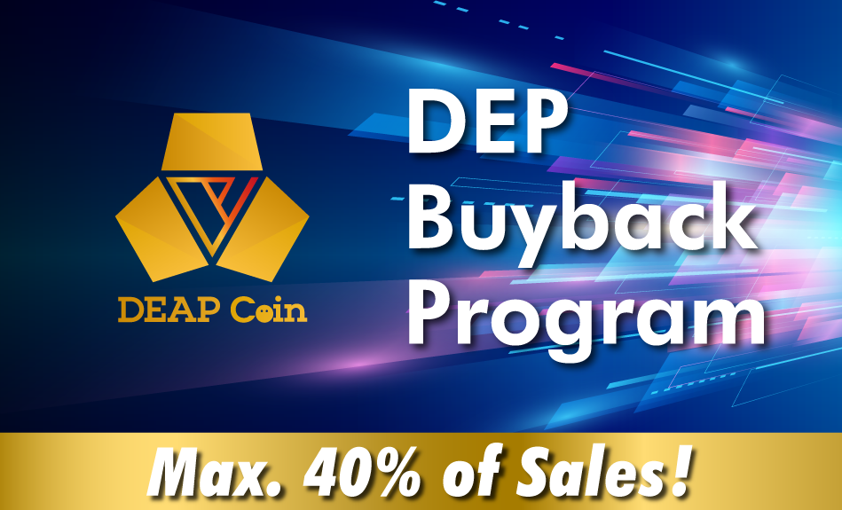 DEA will buy back its DEAPcoin (DEP) token on a continuous basis starting from January 2023.