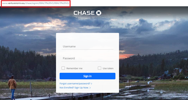 Phishing campaign imitating Chase Bank