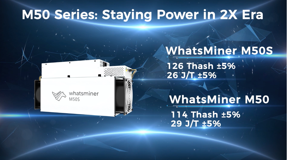 MicroBT Released WhatsMiner M50 Series to Step into 2XJ/T Era of Bitcoin Mining