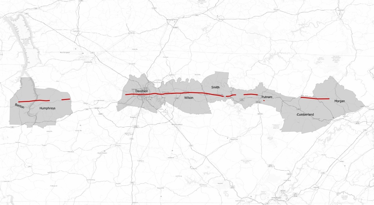 Tennessee Tornadoes Map, March 3, 2020