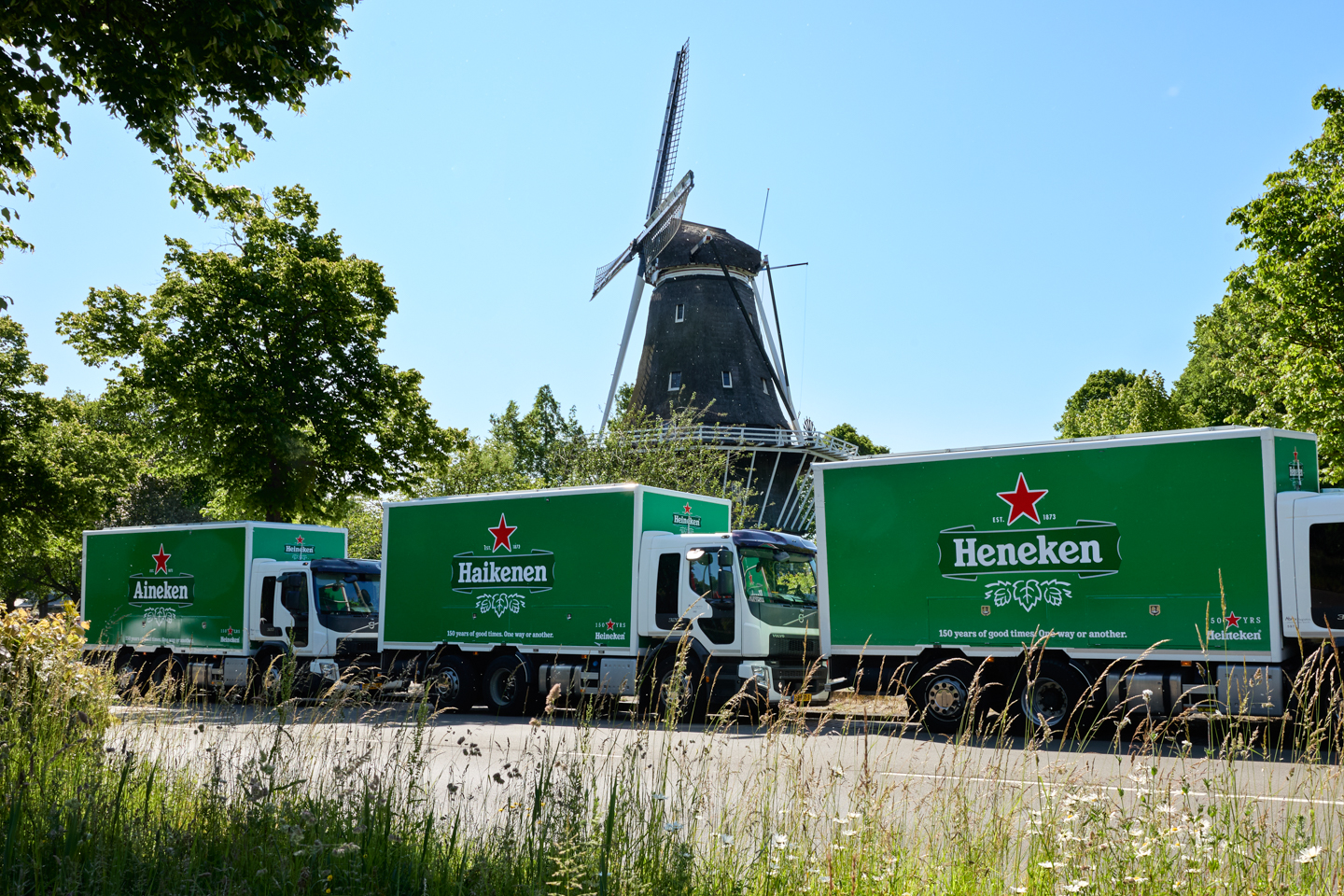 No, this isn’t a typo… Heineken is misspelt on the truck exteriors to reflect the brand's 150th anniversary campaign, which celebrates all of its common spelling mistakes and colloquial nicknames globally.