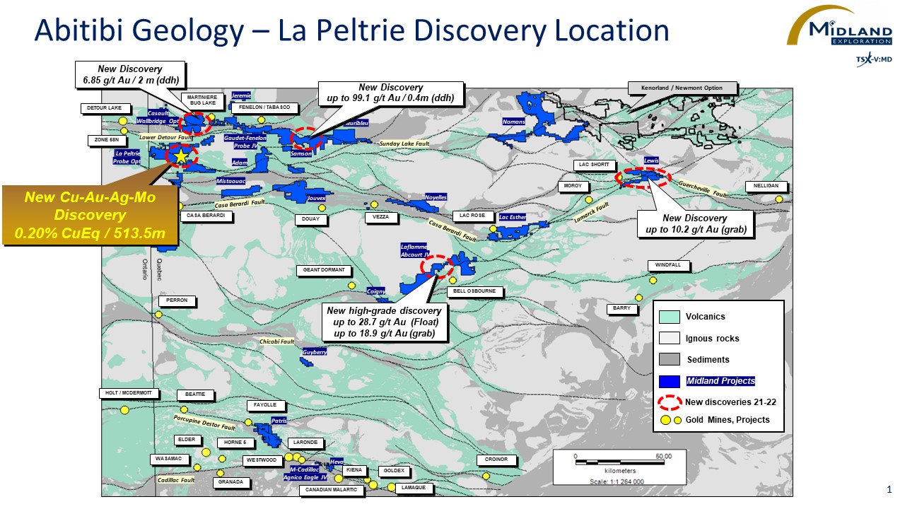 Abitibi Geology-La Peltrie Discovery Location