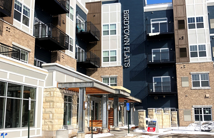Bird Town Flats opened for occupancy in January 2020. The Qualified Opportunity Zone is a half mile from downton Robbinsdale and minutes from downtown Minneapolis, with easy access to the highway and transit options. The 152-unit, Class A apartment community offers two-bedroom, one-bedroom and studio units. Amenities include premium kitchens, a rooftop deck, fitness center, underground garage, outdoor TV lounge and bike trails. 