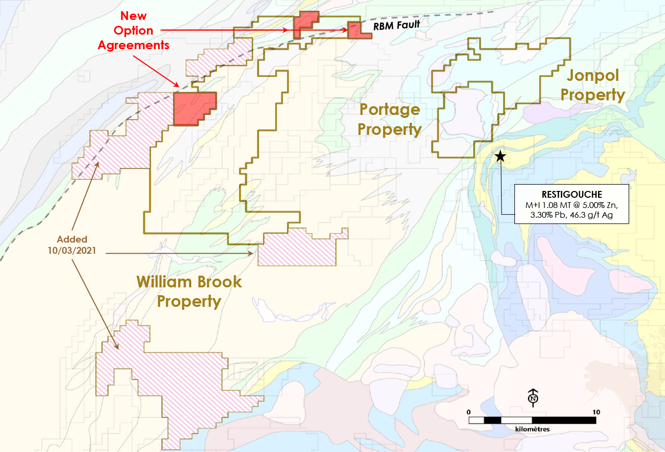 Figure 1: Williams Brook Property Claims Map