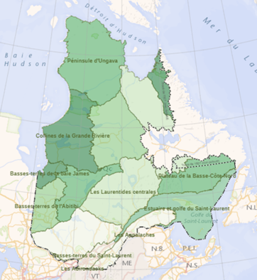 (2)https://statistique.quebec.ca/docs-ken/vitrine/developpement-durable/index.html#/naturel/superficie-aires-protegees