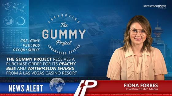 The Gummy Project receives a purchase order for its Peachy Bees and Watermelon Sharks from a Las Vegas casino resort.: The Gummy Project receives a purchase order for its Peachy Bees and Watermelon Sharks from a Las Vegas casino resort.