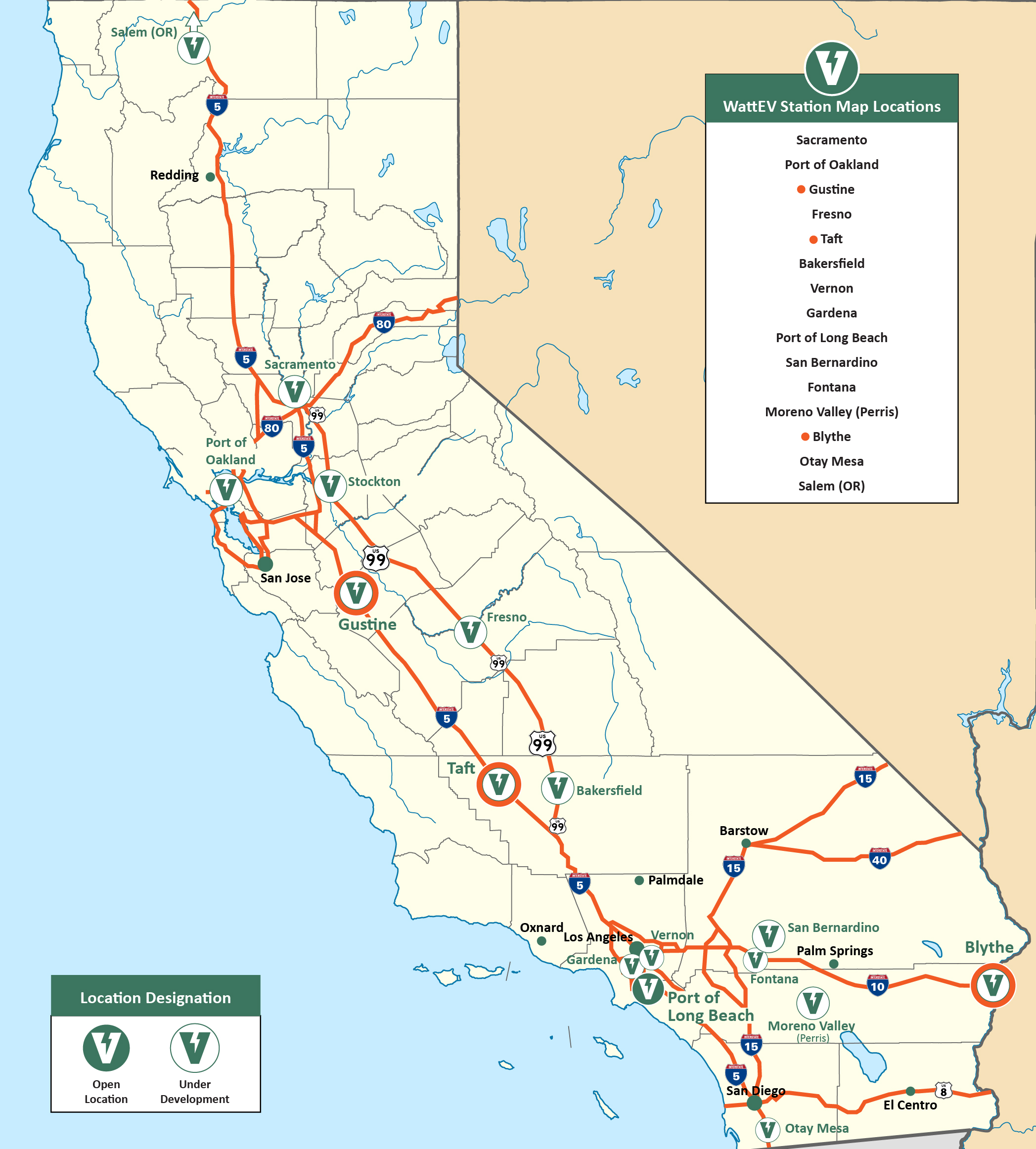 WattEV California Chargers Map
