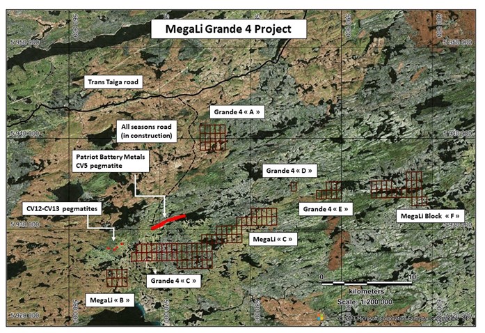 MegaLi and Grande 4 projects location map