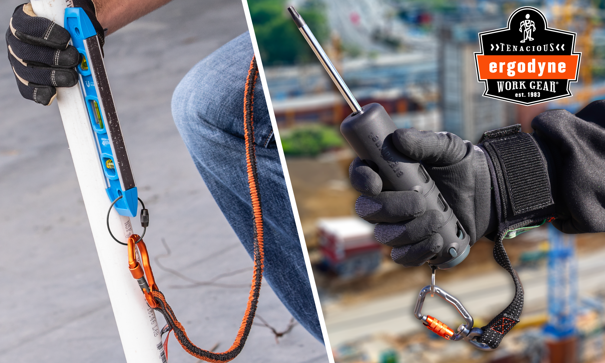 Featuring new tool lanyards and tethering attachments