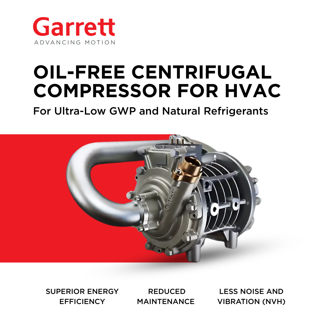 Garrett Motion oil-free centrifugal compressor for HVAC