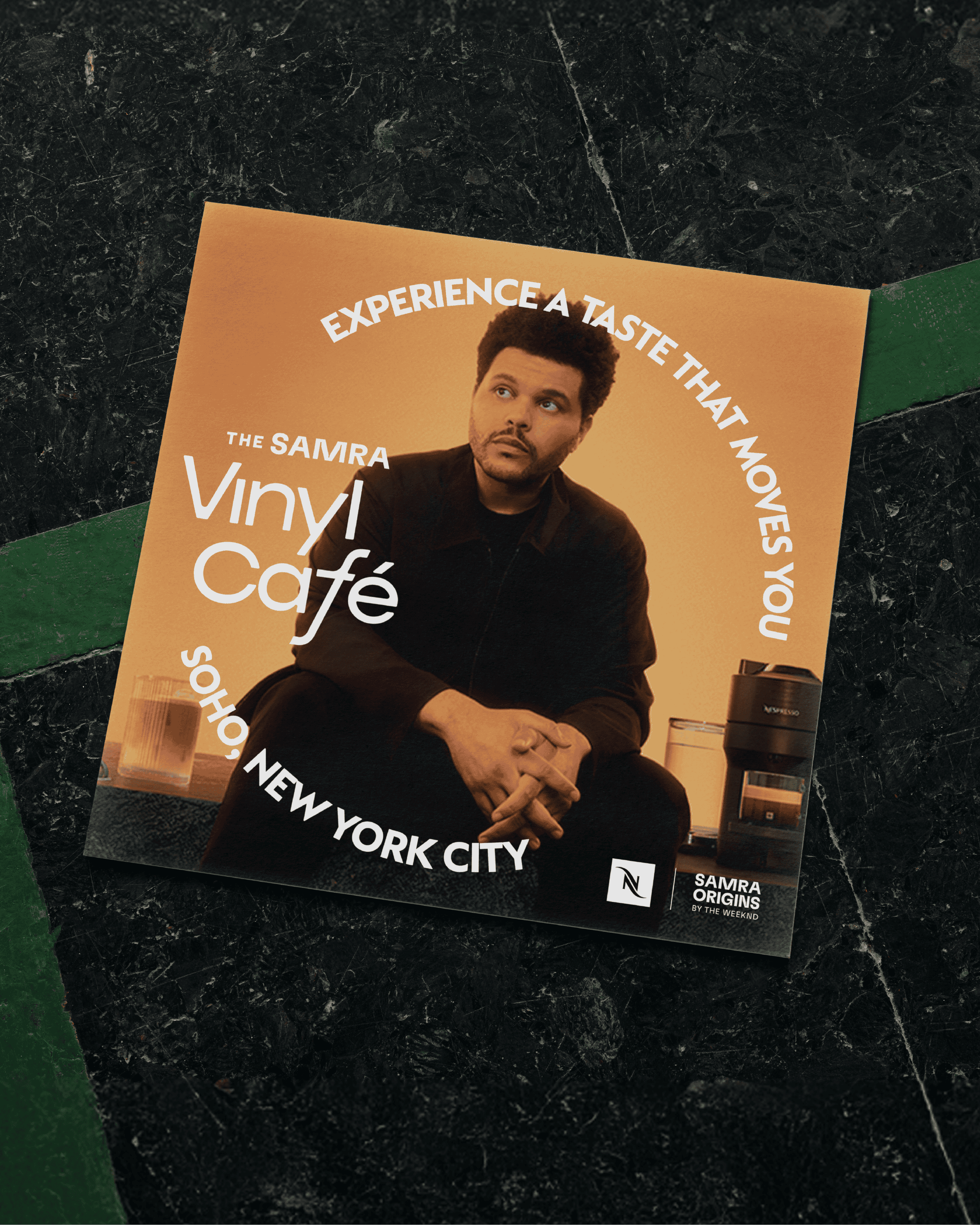 NESPRESSO SAMRA ORIGINS SOHO POP-UP: NESPRESSO AND THE WEEKND BRING A SAMRA ORIGINS VINYL CAFÉ POP-UP TO SOHO