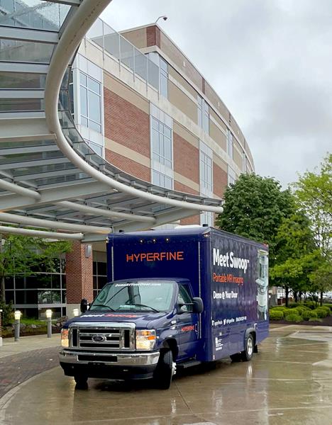 Demo at Your Door™ is a traveling roadshow offering live scanning demos at healthcare facilities for a complete clinical setting experience. Once a Demo at Your Door™ truck arrives at a hospital, it takes only 30 minutes to unload Swoop™, wheel it inside, and begin scanning. 
