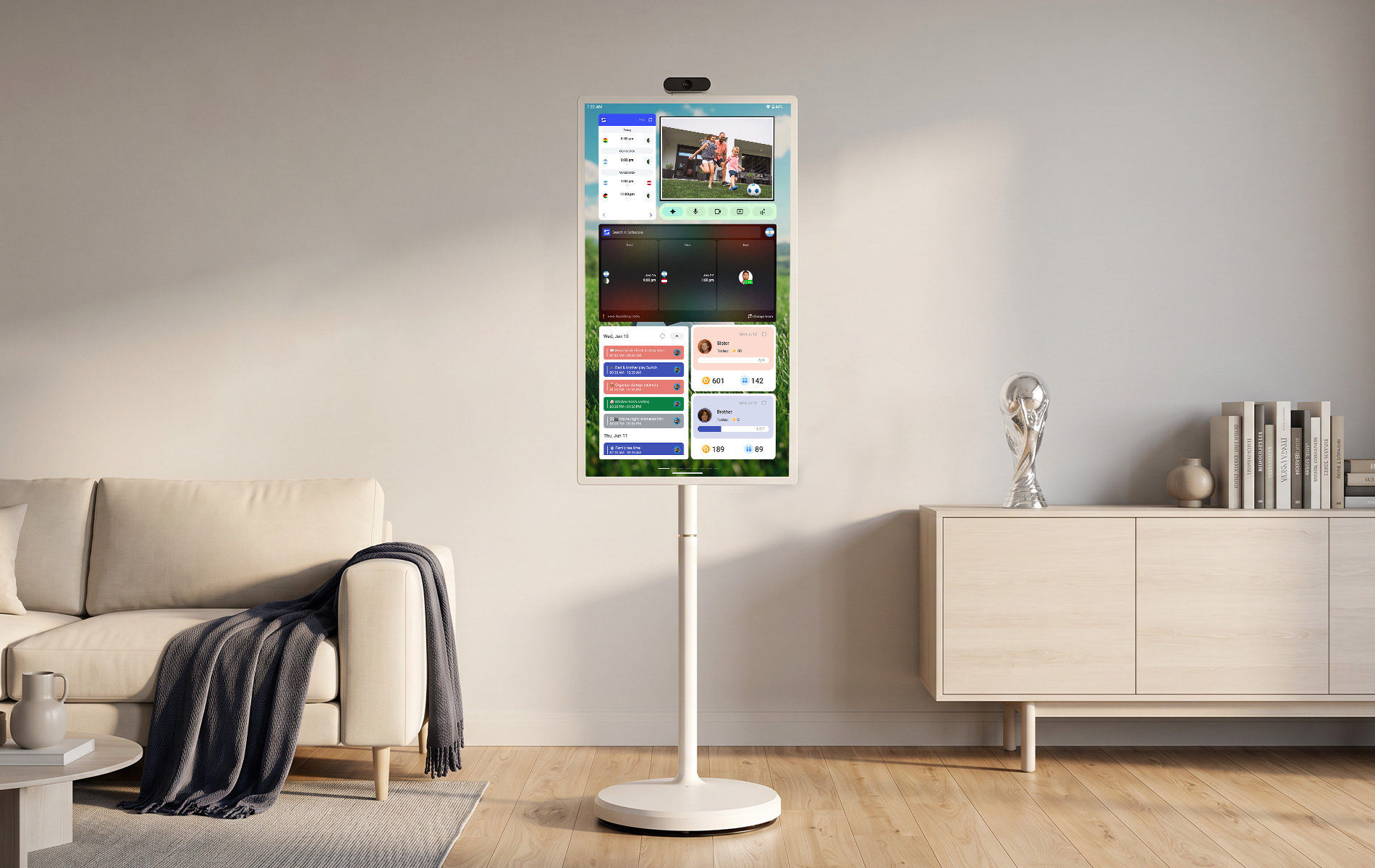 Apolosign Portable TV for flexible home entertainment with calendar sync and customizable widgets centralizing apps and schedules.
