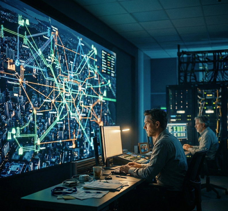 AI-Enabled Power Grid Illustration