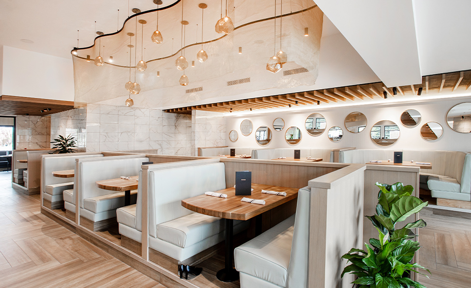 Moxies South Edmonton Common - Interior Booth Seating