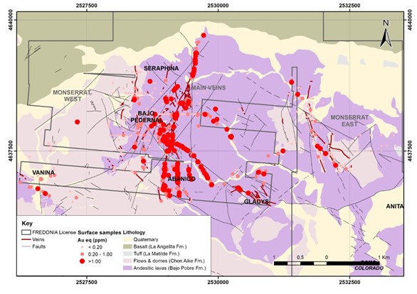 Surface Samples Lithology Map – Northern Sector