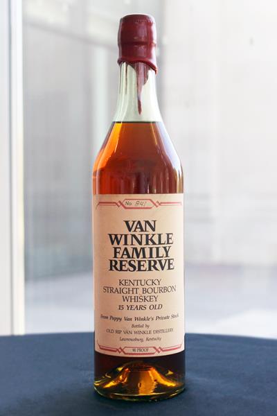 This rare, numbered Van Winkle Family Reserve 15-year could fetch $12,500 at the upcoming Art of Bourbon auction.