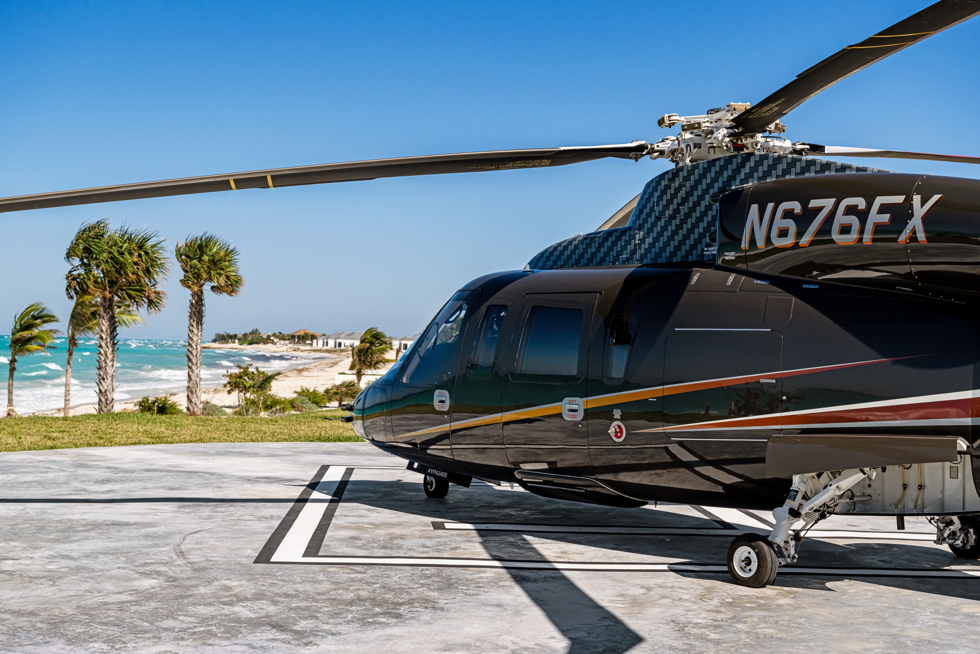 Flexjet s Sikorsky S 76 Super Midsize Helicopter Lands at