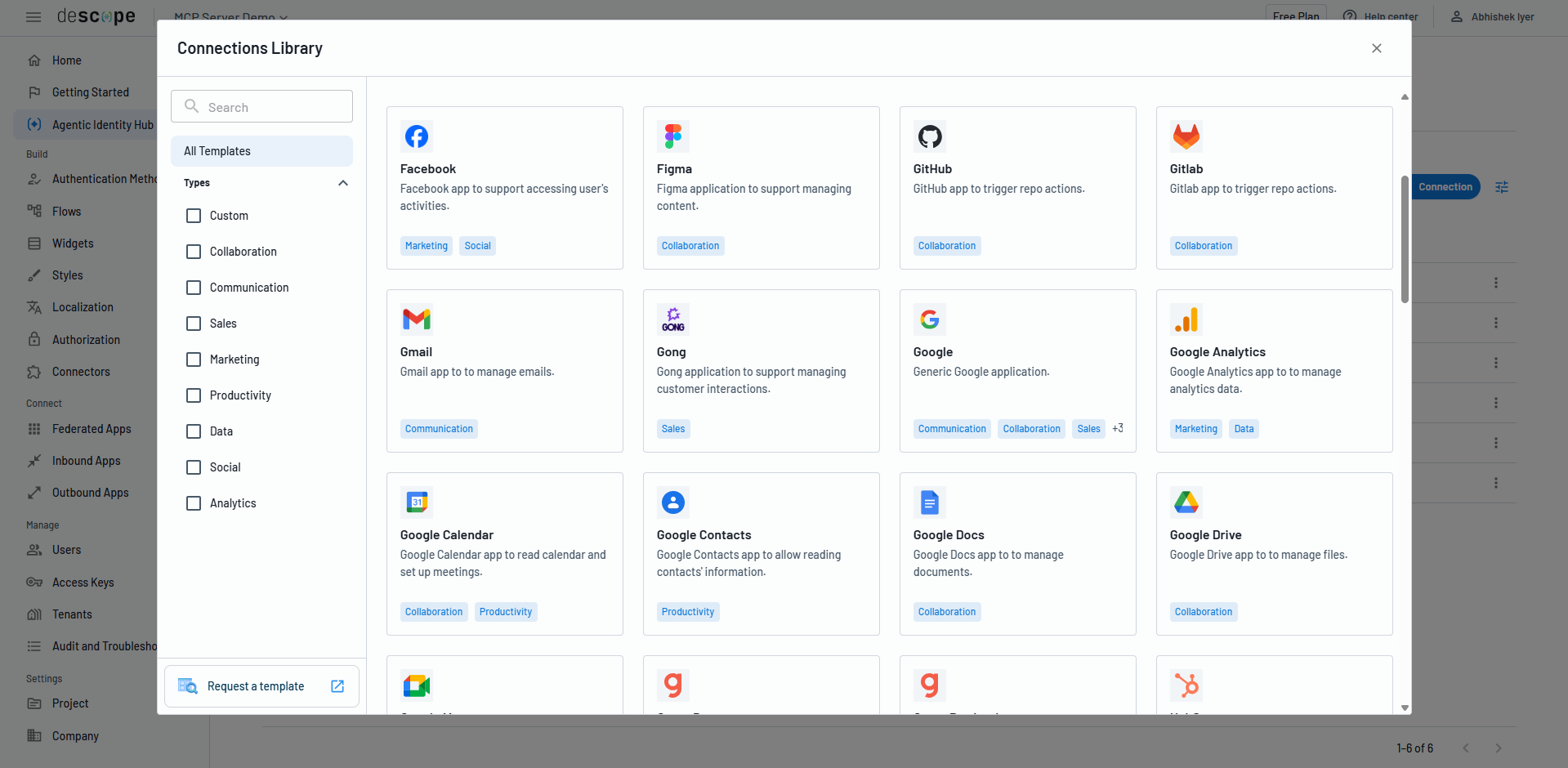 Fig: Credential management for AI agent connections to downstream services