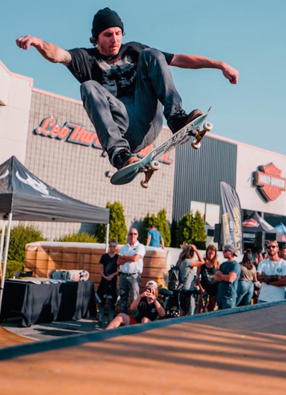 Greg Lutzka at a Harley Davison promotional event back in 2018