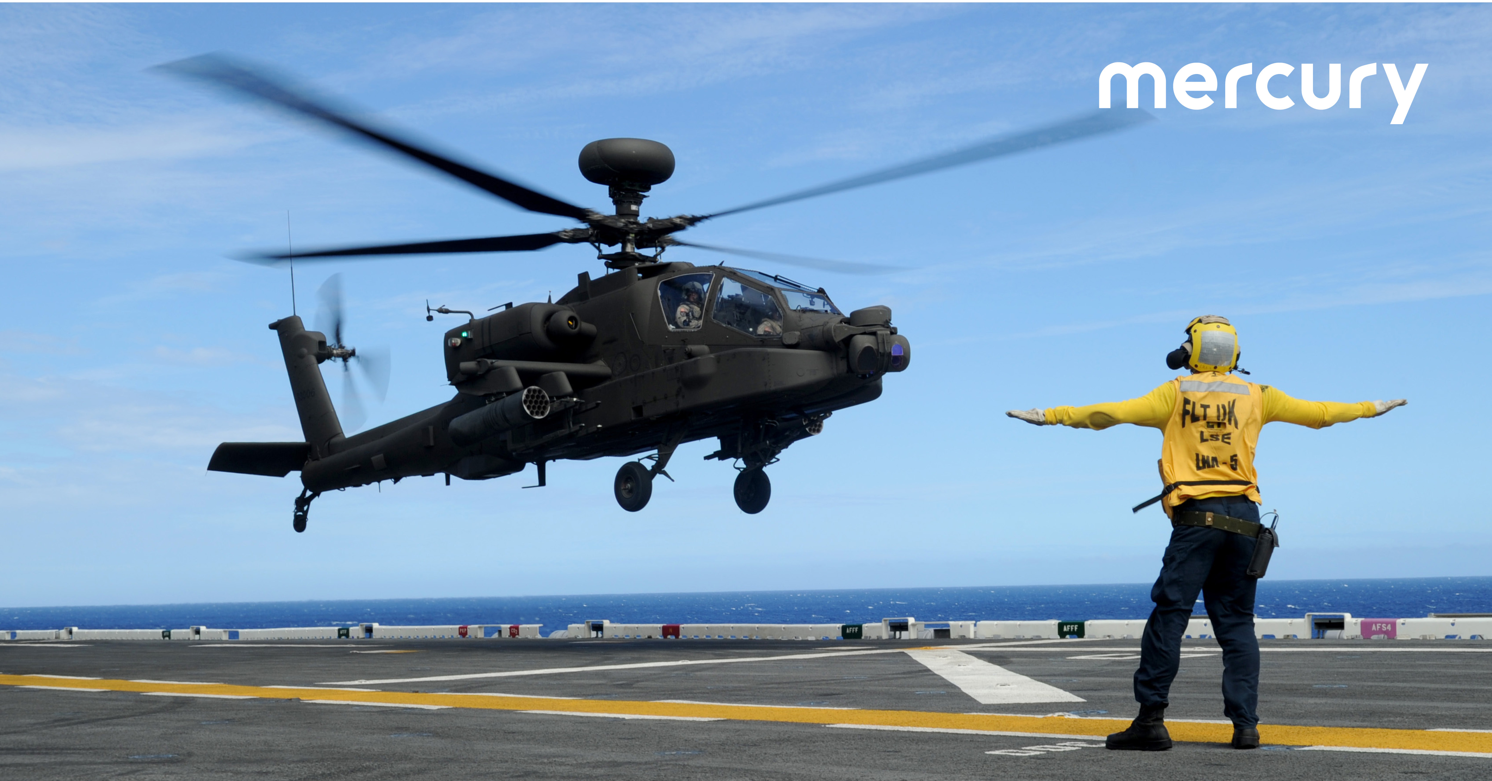 Mercury's ethernet routing device provides key networking capabilities to the AH-64E Apache helicopter.