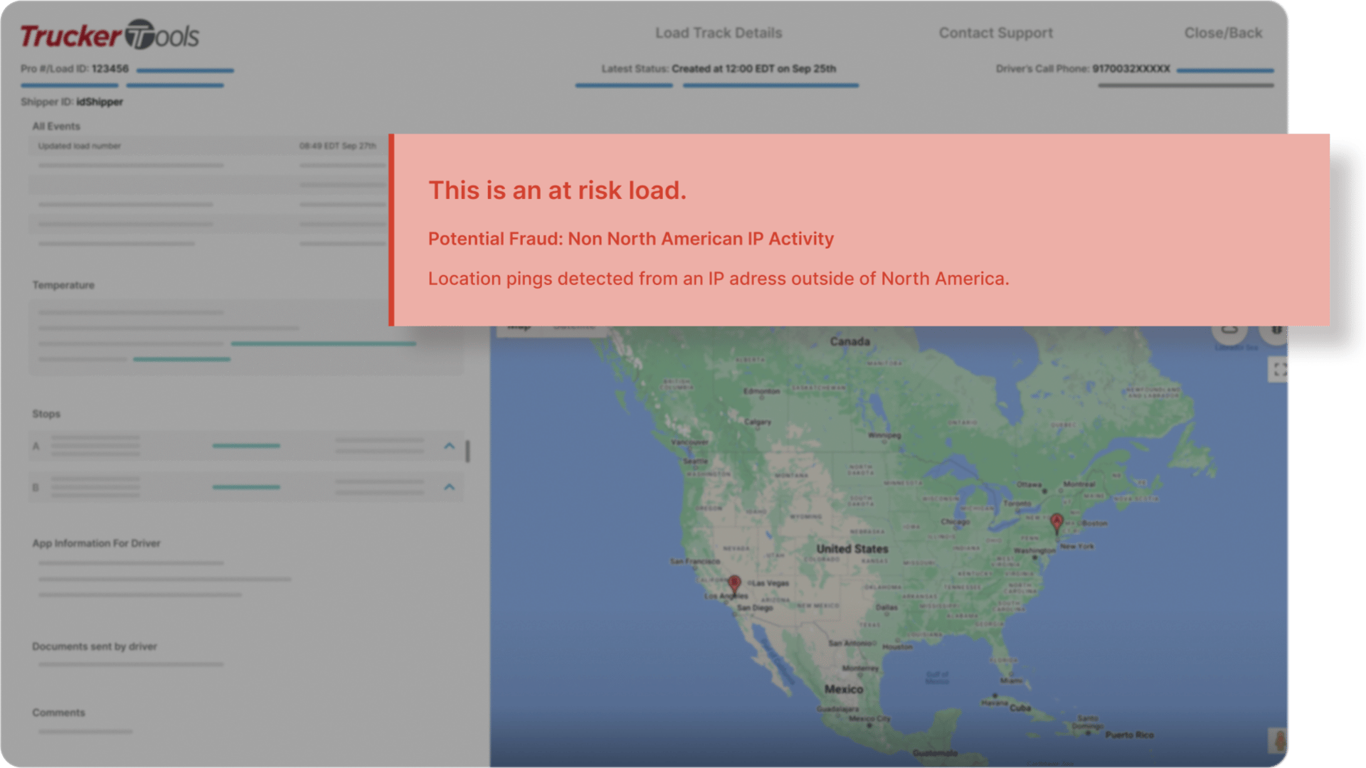 Trucker Tools International IP Identification notification