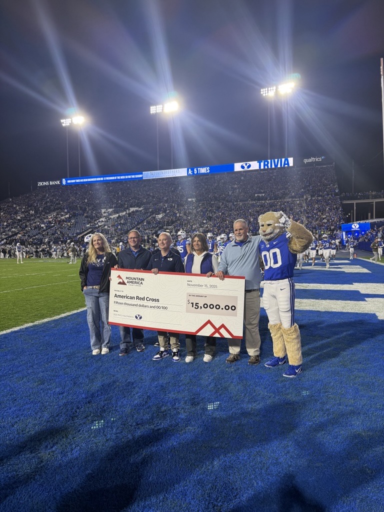 Mountain America Credit Union Donates $15,000 to American Red Cross of Utah through Partnership with BYU Football