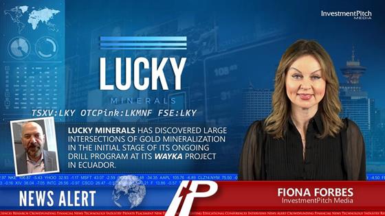 Lucky Minerals has discovered large intersections of gold mineralization in the initial stage of its ongoing drill program at its Wayka Project in Ecuador.: Lucky Minerals has discovered large intersections of gold mineralization in the initial stage of its ongoing drill program at its Wayka Project in Ecuador.