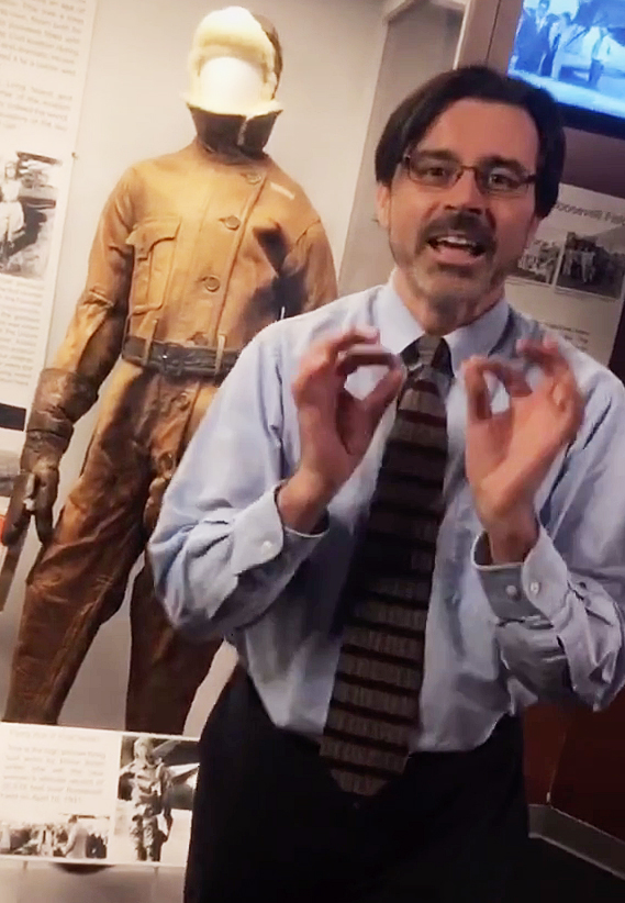 "Educator Tom", Tom Barry, the Assistant Director of Education at the Cradle of Aviation Museum in a TikTok video. In under a week the edutainment videos have generated over 1.3 million views. In the videos, he covers all of the galleries in the Museum and points out interesting facts about some of the air/spacecraft, items that folks might otherwise pass by. "We didn't have composite materials or jet engines in the 1920's but humanity still managed to cross countries, continents and oceans in the air." The videos were created to engage and stay connected to the museum community and STEM educators.