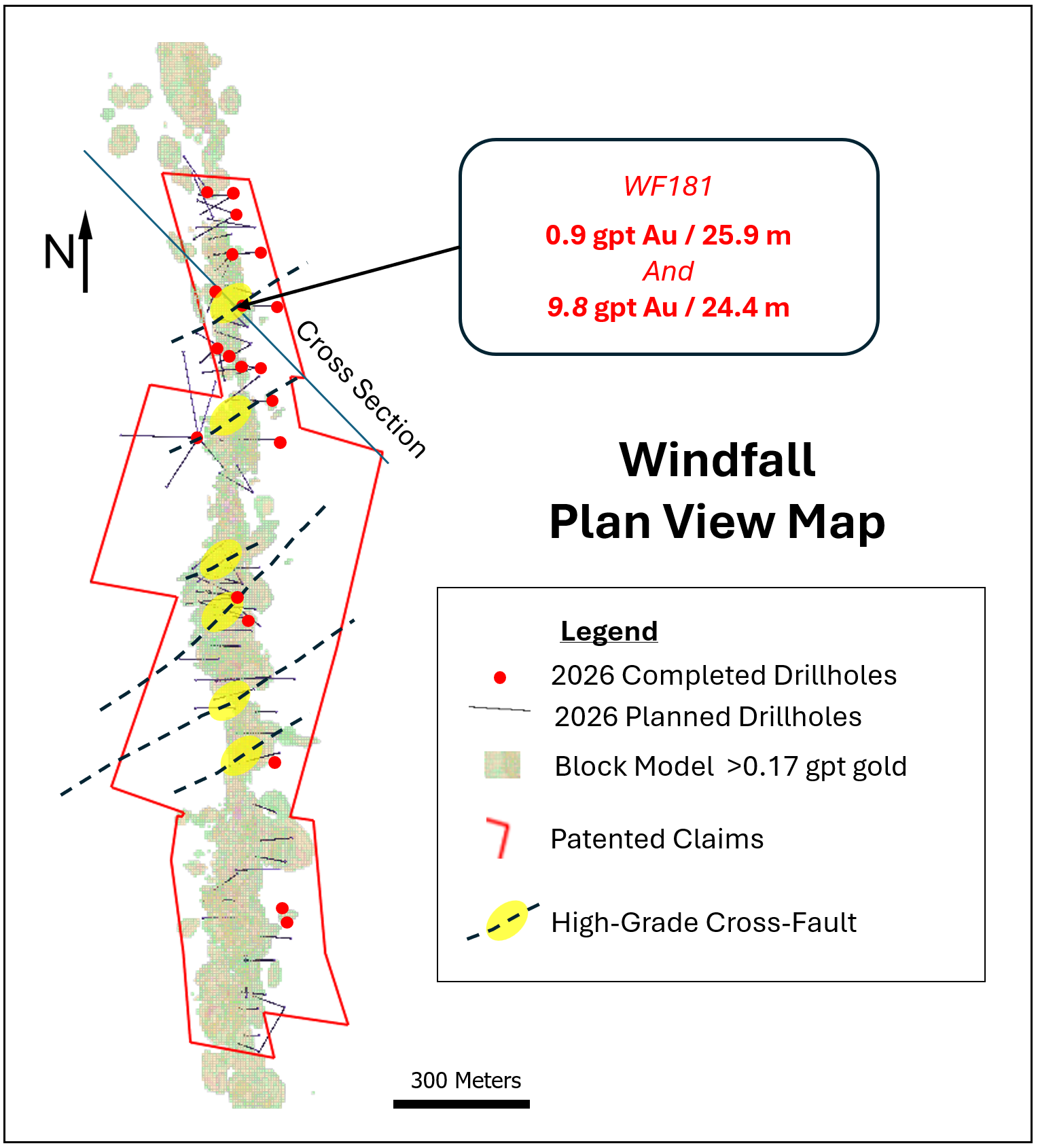 Fig. 1. Plan View of Recent Windfall Drilling