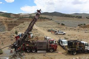 Figure 1: View of Boart Longyear RC drill rig setup at the first drill location.