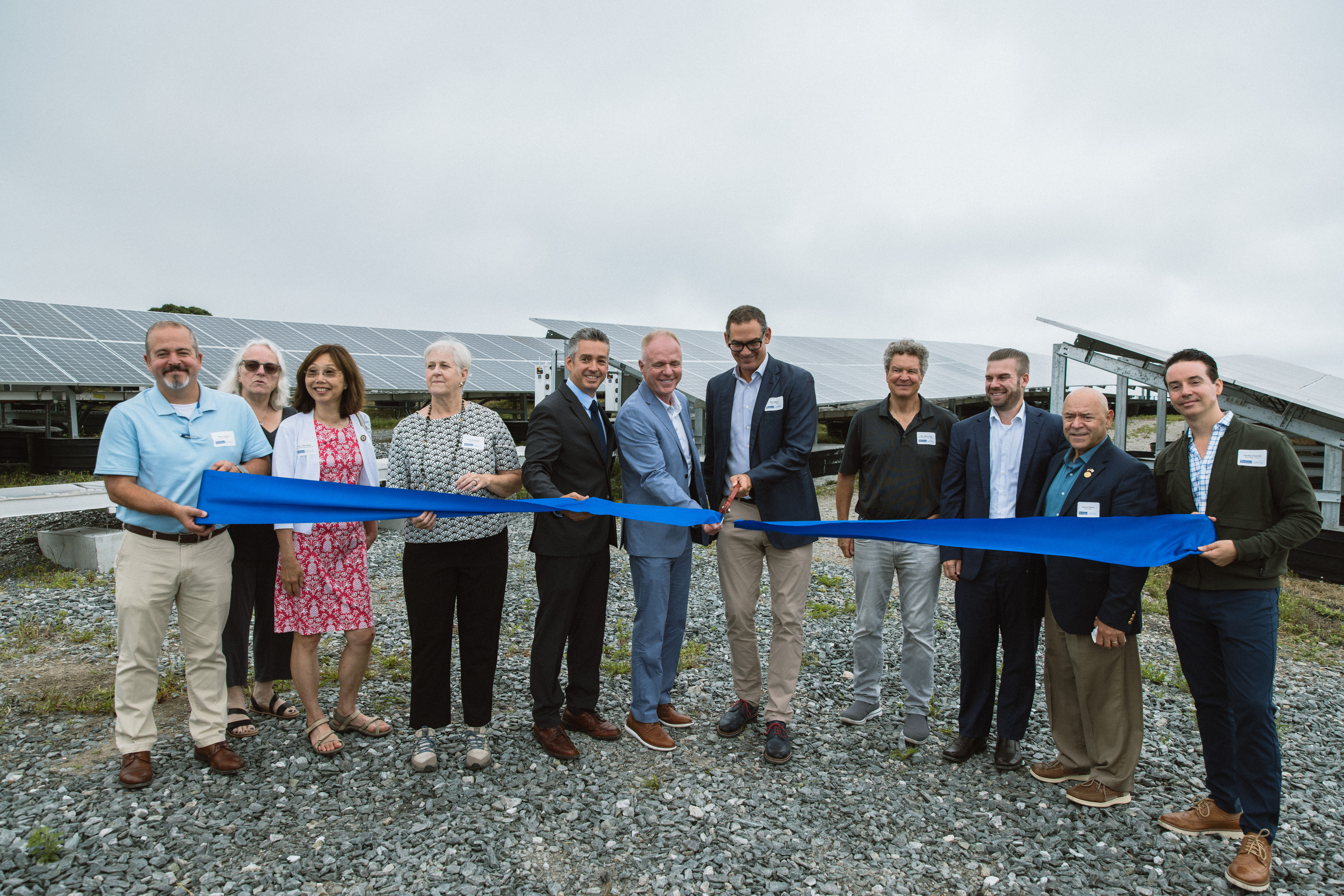NuGen Capital and project partners cut the ribbon to celebrate installing the largest landfill solar project in Rhode Island.