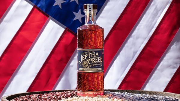 Jeptha Creed Red, White, & Blue Straight Bourbon Staged