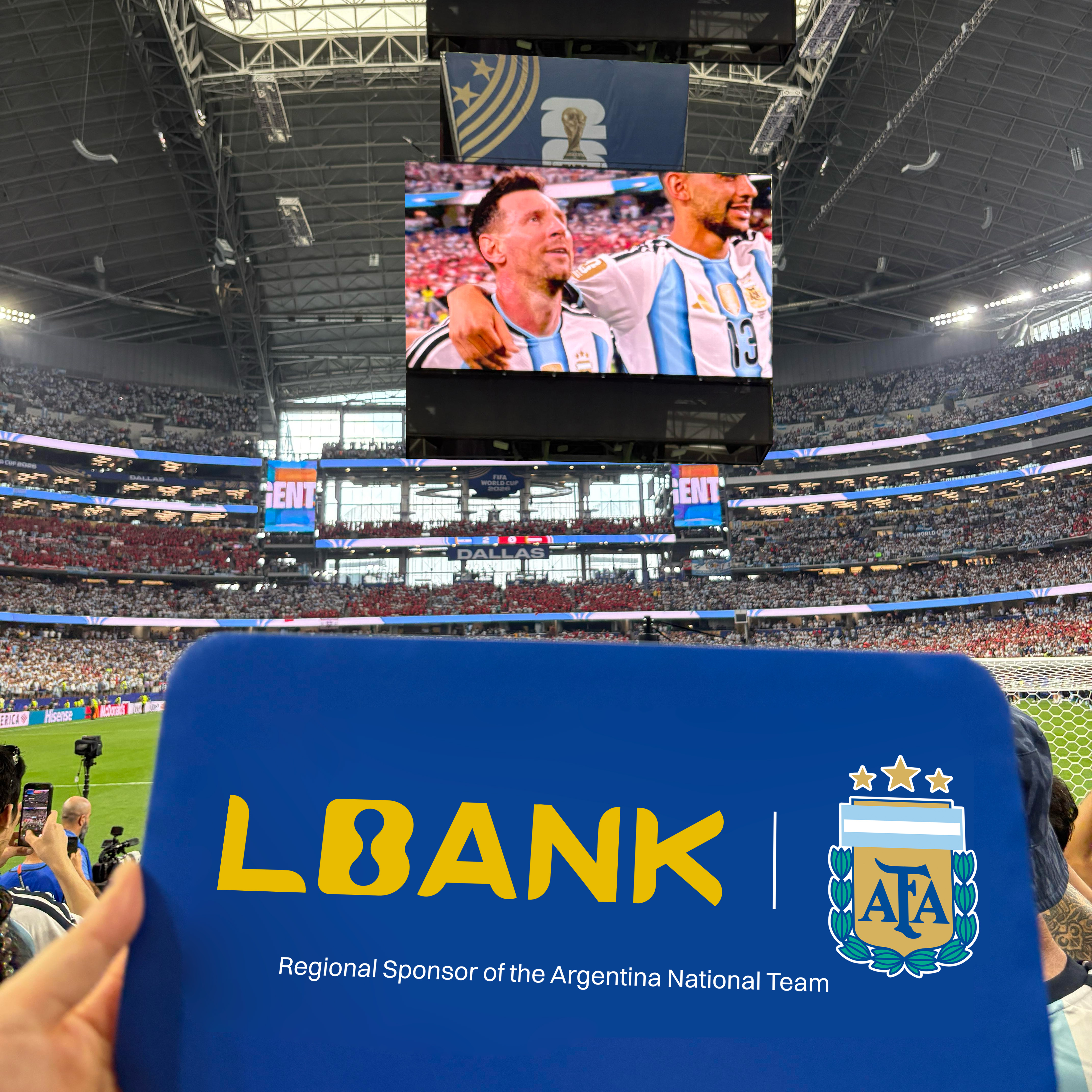 LBank Official Argentina National Team Sponsorship Banner at AT&T Stadium