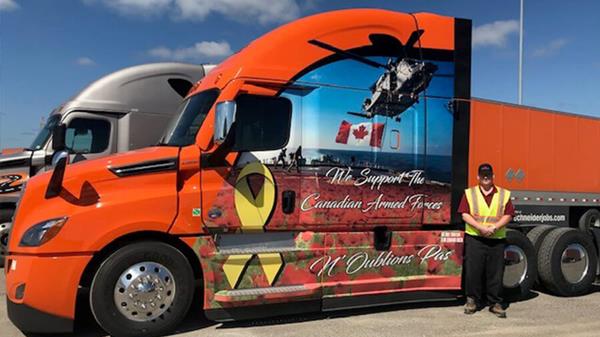 Schneider driver Michael Cunningham named 2020 Canadian Ride of Pride truck driver.
